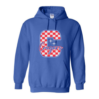 Cooper Cougars - Checkered Letter Hoodie