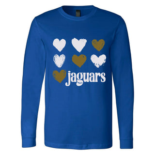 Purcell Jaguars - Foil Hearts Long Sleeve T-Shirt