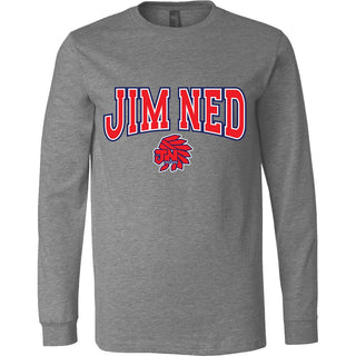 Jim Ned Indians - Arched Mascot Long Sleeve T-Shirt
