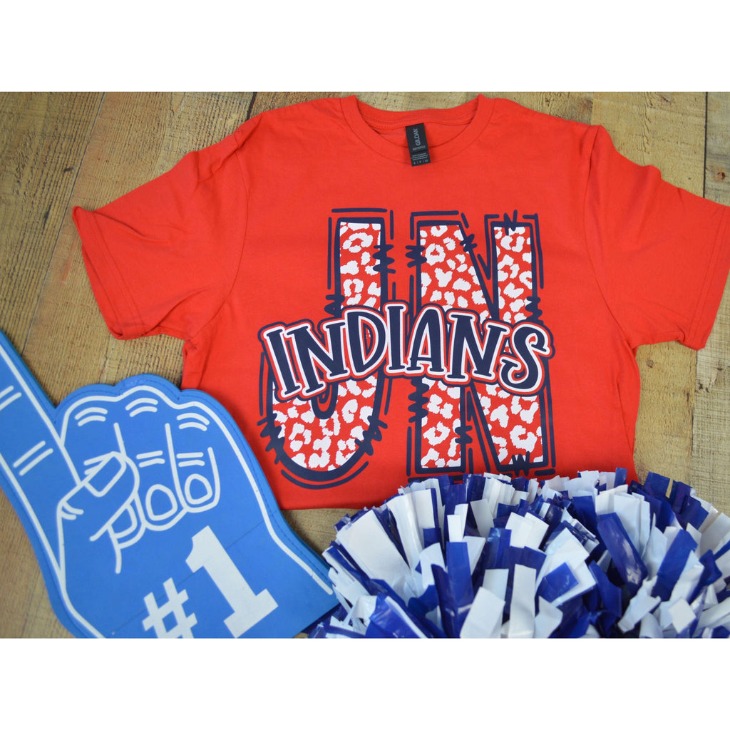 Jim Ned Indians Animal Print Letter T Shirt Lil Cattilac jim-ned-indians-animal-print-letter-t-shirt-lil-cattilac