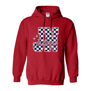 Jim Ned Indians - Checkered Letter Hoodie