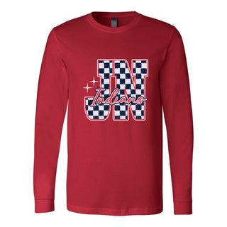 Jim Ned Indians - Checkered Letter Long Sleeve T-Shirt