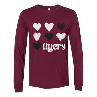 Martinez Tigers - Foil Hearts Long Sleeve T-Shirt