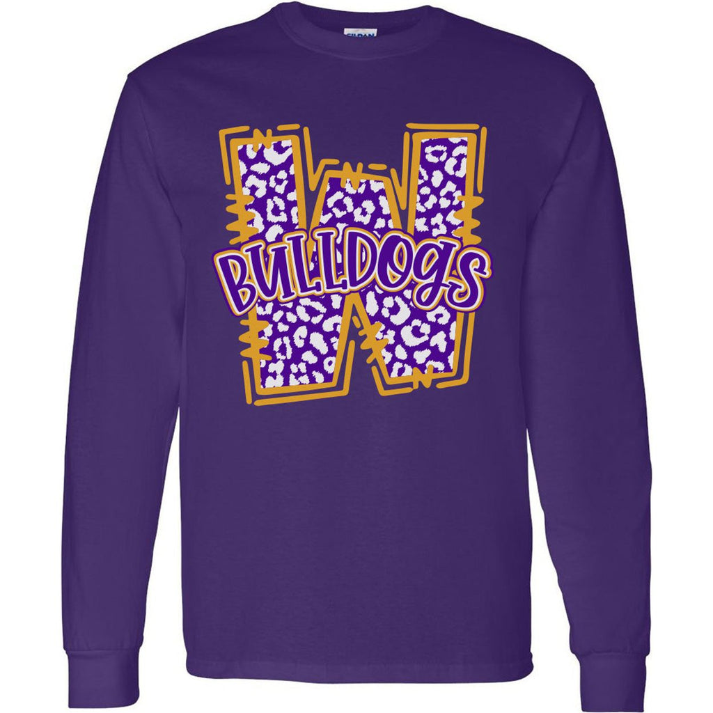 Wylie Bulldogs Animal Print Letter Long Sleeve TShirt Lil Cattilac