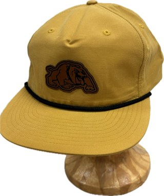 Wylie Bulldogs - Mustard Mascot Outline Leather Patch Rope Cap