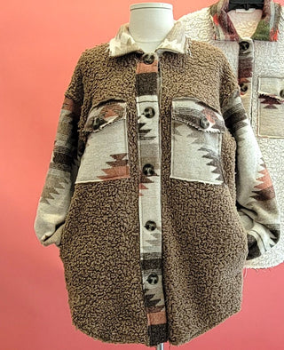 Shaylee Brown Fleece Aztec Jacket