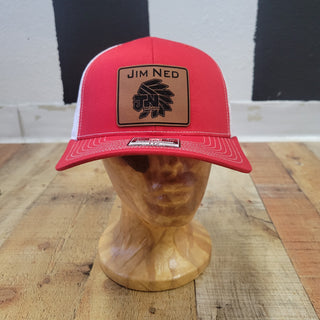 Jim Ned Indians - Square Leather Patch Mesh Cap