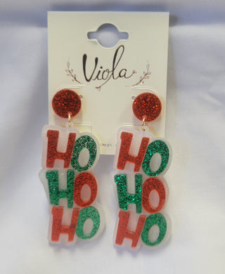 Ho Ho Ho Acrylic Earrings
