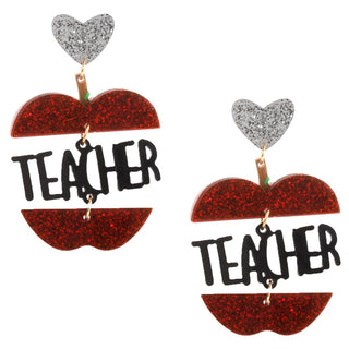 Teacher Apple Acrylic Earrings