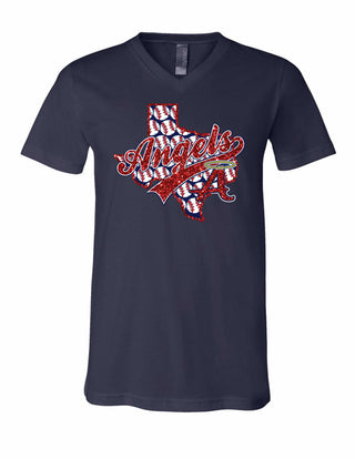 Angels with Glitter on Navy Bella+Canvas - San Antonio Baseball