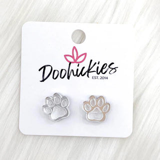 Paw Print Acrylic Studs