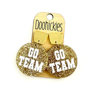 Go Team Round Acrylic Earrings