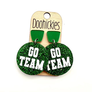 Go Team Round Acrylic Earrings