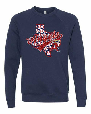 Angels with Glitter on Navy Bella+Canvas - San Antonio Baseball