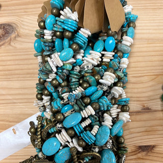 7257 N20 TURQUOISE JASPER BEADED NECKLACE