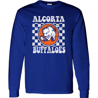 Alcorta Buffaloes - Checkered Long Sleeve T-Shirt
