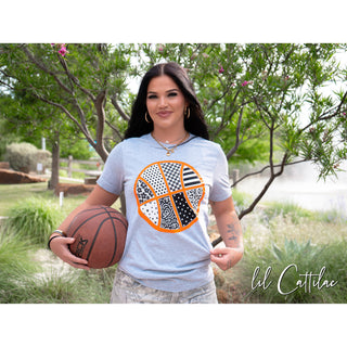 Patterned Puff Basketball - Basketball Tee