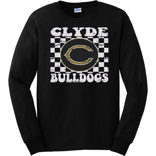 Clyde Bulldogs - Checkered Long Sleeve T-Shirt