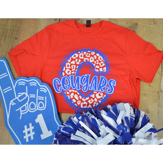 Cooper Cougars - Animal Print Letter T-Shirt