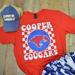Cooper Cougars - Checkered T-Shirt