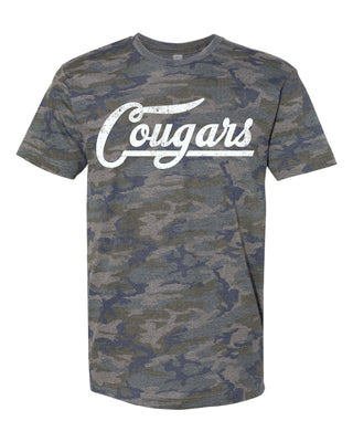 Cooper Cougars - Script with Tail Camo T-Shirt