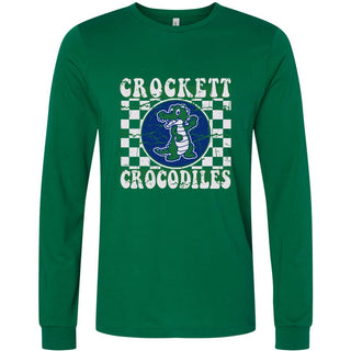 Crockett Crocodiles - Checkered Long Sleeve T-Shirt