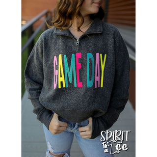 Game Day Snuggle Fleece Cropped 1/4 Zip Sweatshirt - Singles