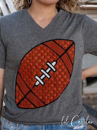 Checkered Football - V-Neck Football Tee