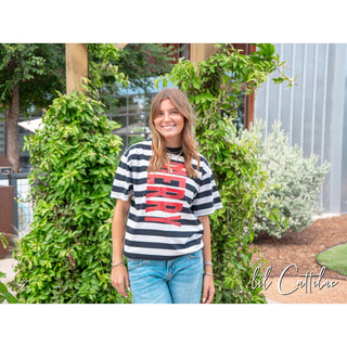 Merry Striped Christmas Tee