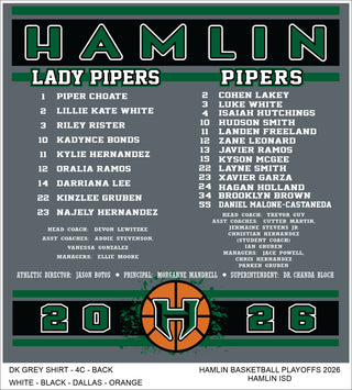 Hamlin Booster Club - Pipers & Lady Pipers Basketball Playoffs - Lil Cattilac