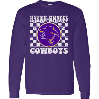 Hardin Simmons University Cowboys - Checkered Long Sleeve T-Shirt