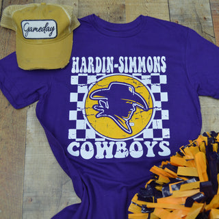 Hardin Simmons University Cowboys - Checkered T-Shirt