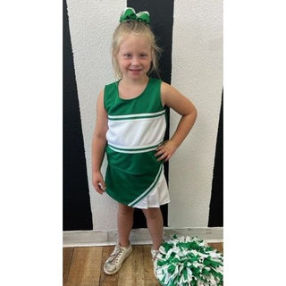 Green & White Metallic Cheerleading Outfit