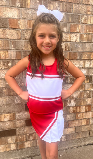 Red & White Metallic Cheerleading Outfit