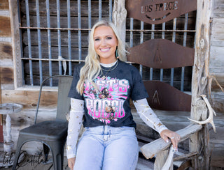 Calf Roper Let's Rodeo on Star Print Tee