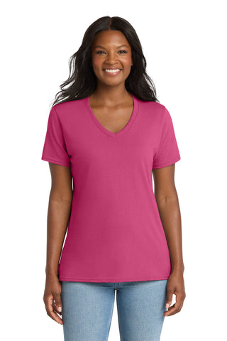 Port & Co® Women's Core Cotton V-Neck Tee. LPC54V