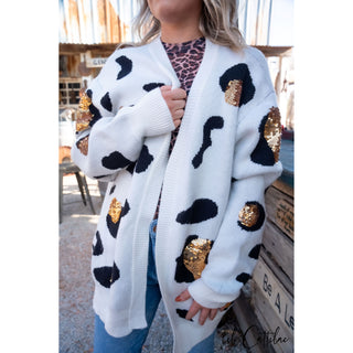 Ivy Animal Print with Sequins Cardigan