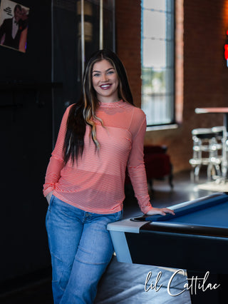 Stripe Mesh Tops - Singles