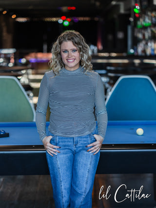 Stripe Mesh Tops - Singles