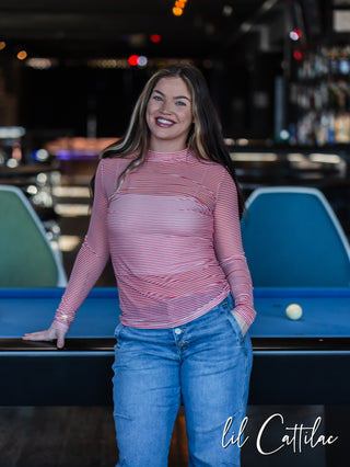 Stripe Mesh Tops - Singles