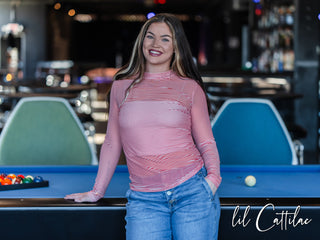 Stripe Mesh Tops - Singles