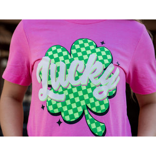 Lucky Puff Check Clover - St. Patricks Tee