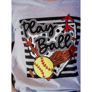 Play Ball Stripes - Softball Tee