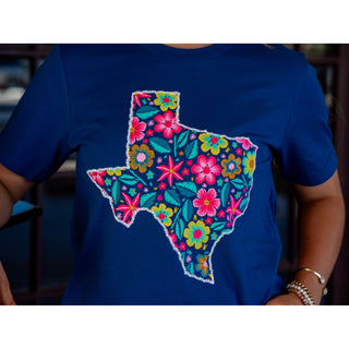 Texas Stitched Flower - Texas Tee - Lil Cattilac