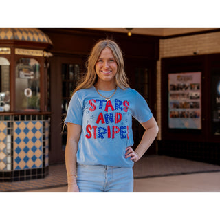 Stars & Stripes Patterns - Patriotic Tee