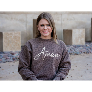 Amen Leopard - Jesus Sweatshirt - Lil Cattilac