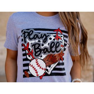 Play Ball Stripes - Baseball Tee