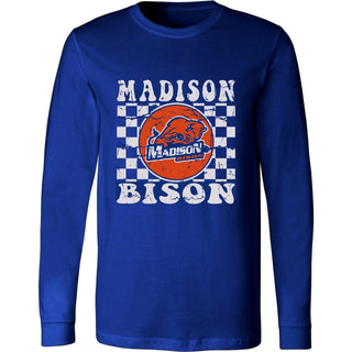 Madison Bison - Checkered Long Sleeve T-Shirt