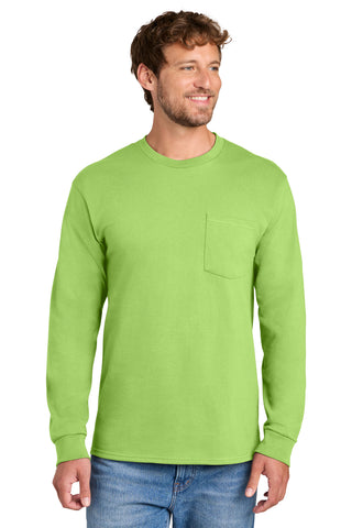 Port & Co® Tall Long Sleeve Essential Pocket Tee. PC61LSPT