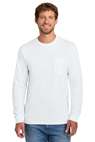 Port & Co® Long Sleeve Essential Pocket Tee.  PC61LSP